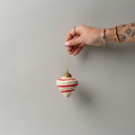 Handmade Paper Mache Ornament - Diamond Shape CHRISTMAS 2025 Creative Co-op (DYA) Red Swirl