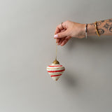 Handmade Paper Mache Ornament - Diamond Shape CHRISTMAS 2025 Creative Co-op (DYA) Red Swirl