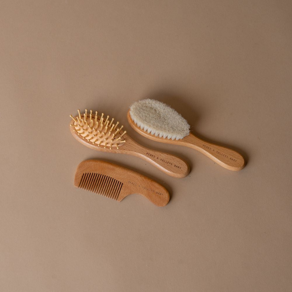 Wooden Hair Brush Set