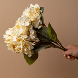 Faux White Hydrangea Stem