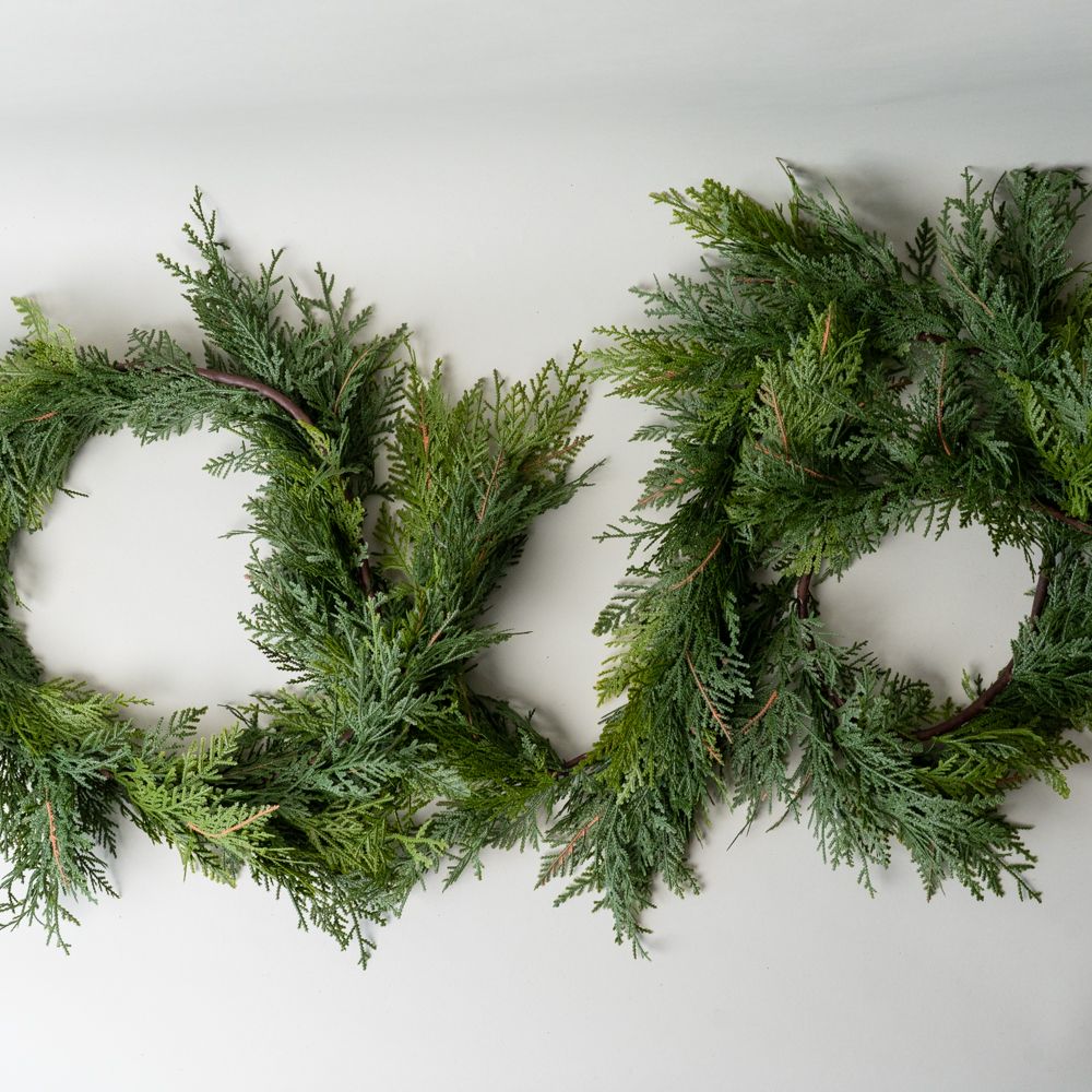Faux White Cedar Garland CHRISTMAS 2025 Tri W Imports 120"