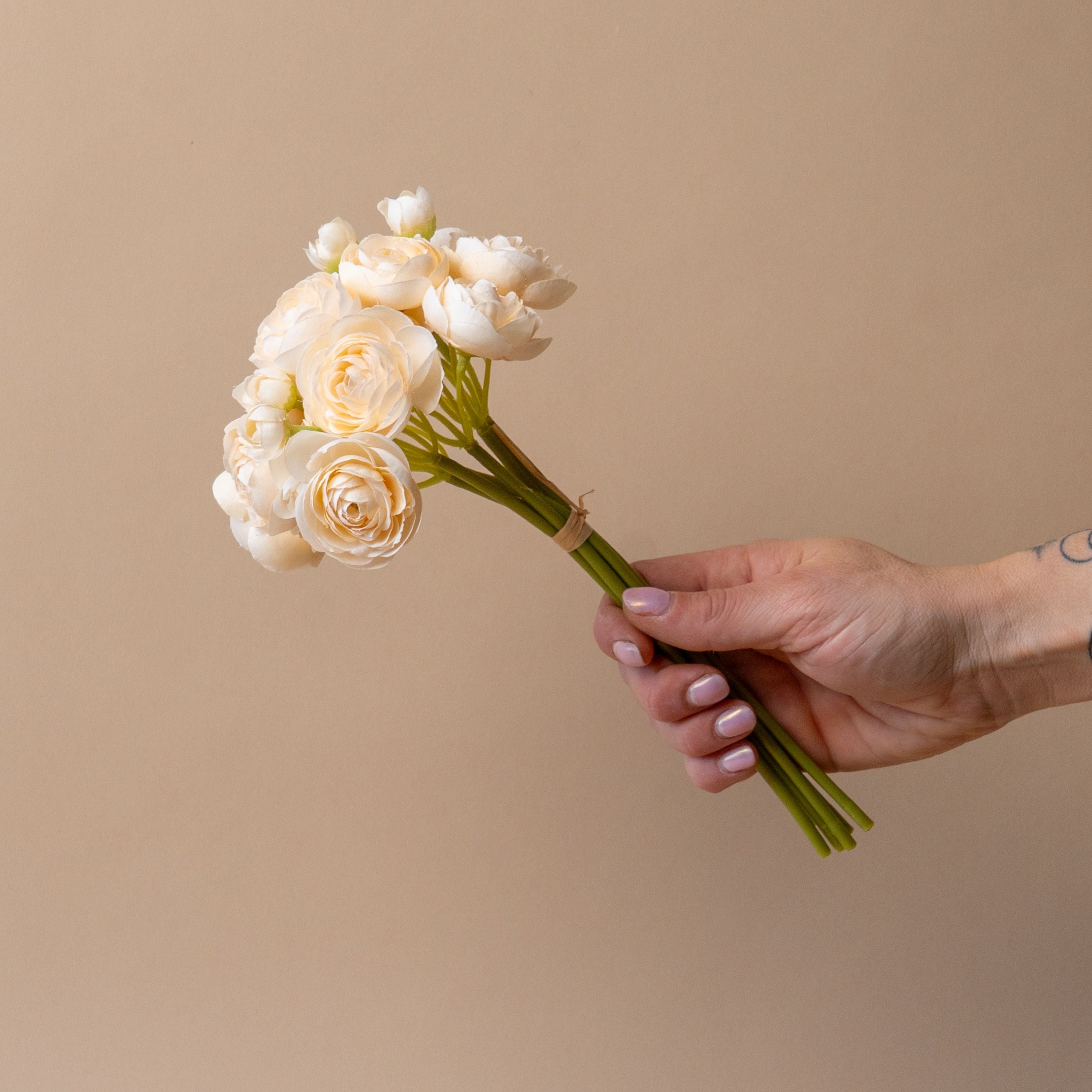 Faux Ivory Ranunculus Bunch faux stem Indaba