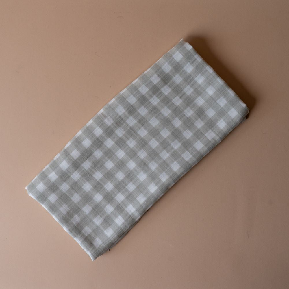 Muslin Cotton Swaddle, Sage Gingham