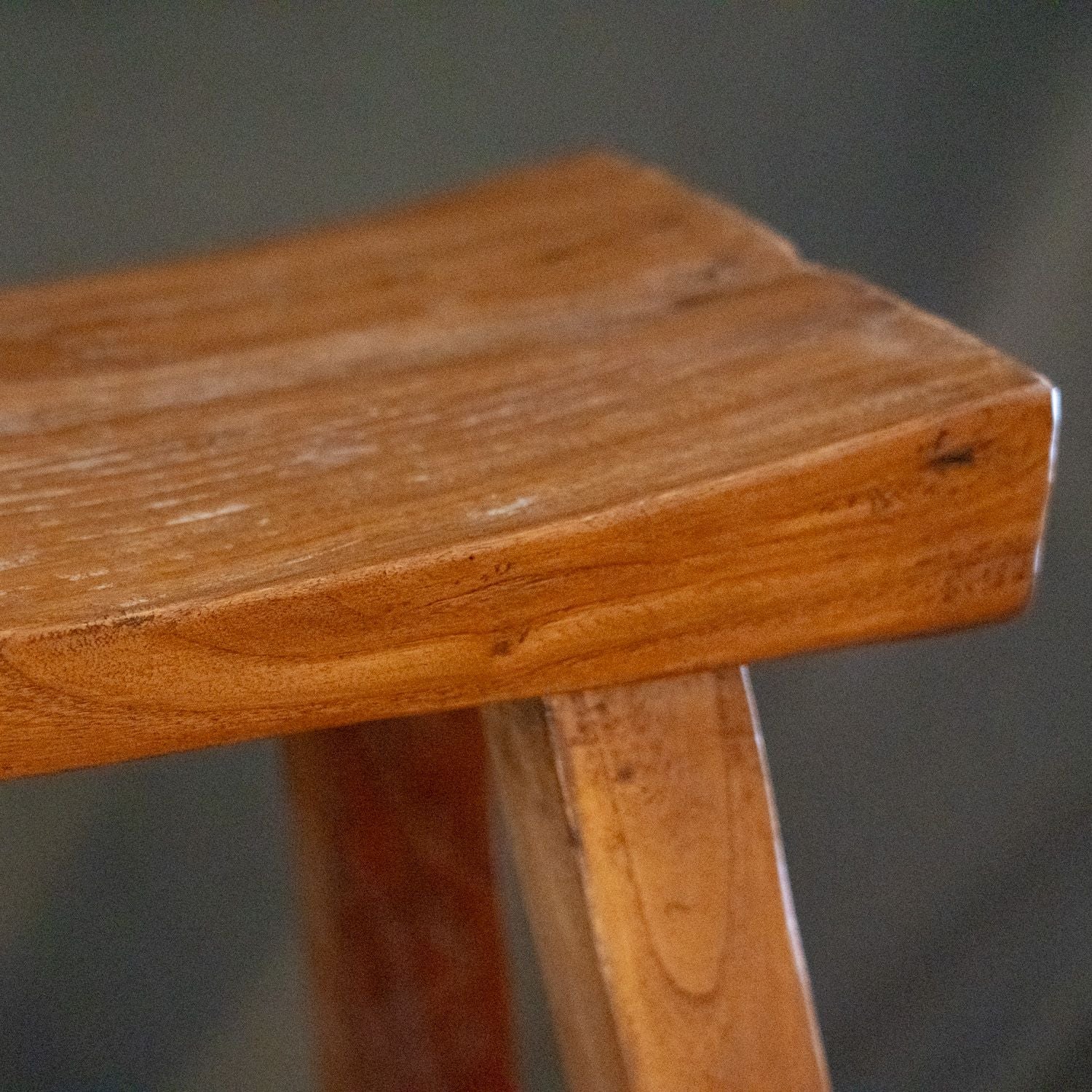 Vintage Curved Wood Stool - Rug & Weave