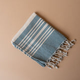 Striped Turkish Hand Towel with Tassel hand towel Pokoloko Ocean