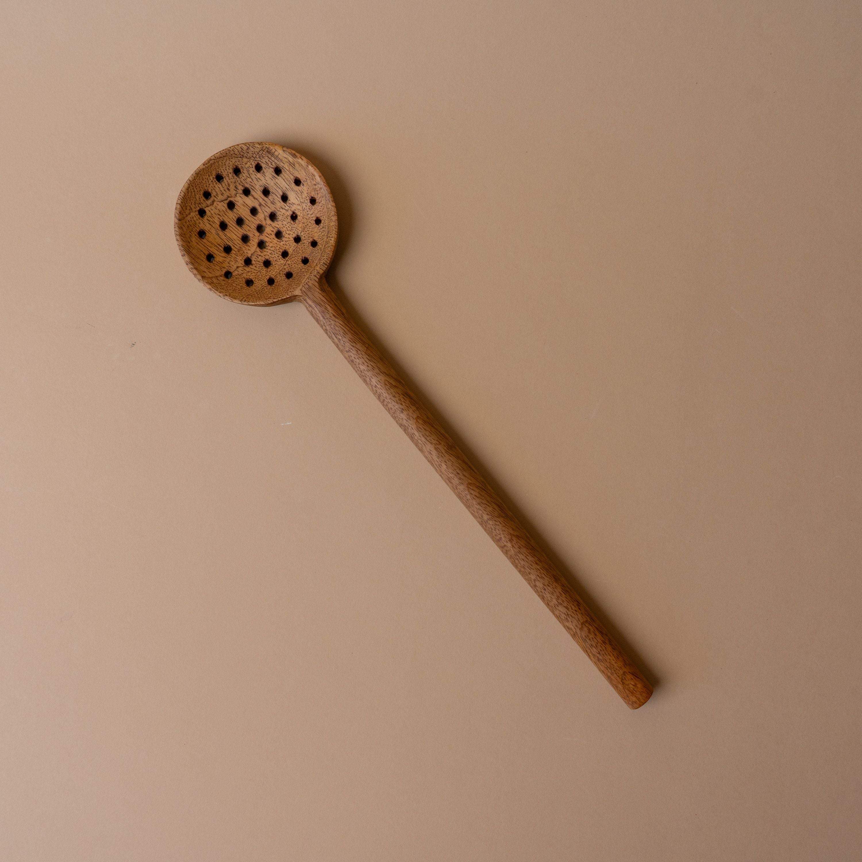 Mango Wood Kitchen Spoon kitchen utensils Luxe B Co (Faire) Slotted