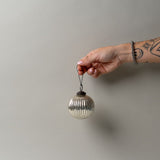 Silver Ribbed Ball Ornament