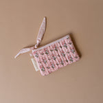Organic Cotton Floral Pouch reusable bag Paper Mirchi (Faire) Small Pink