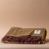 Wheat Herringbone Wool Blanket