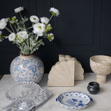 Blue Floral Terracotta Vase vase Creative Co-op (DYA)