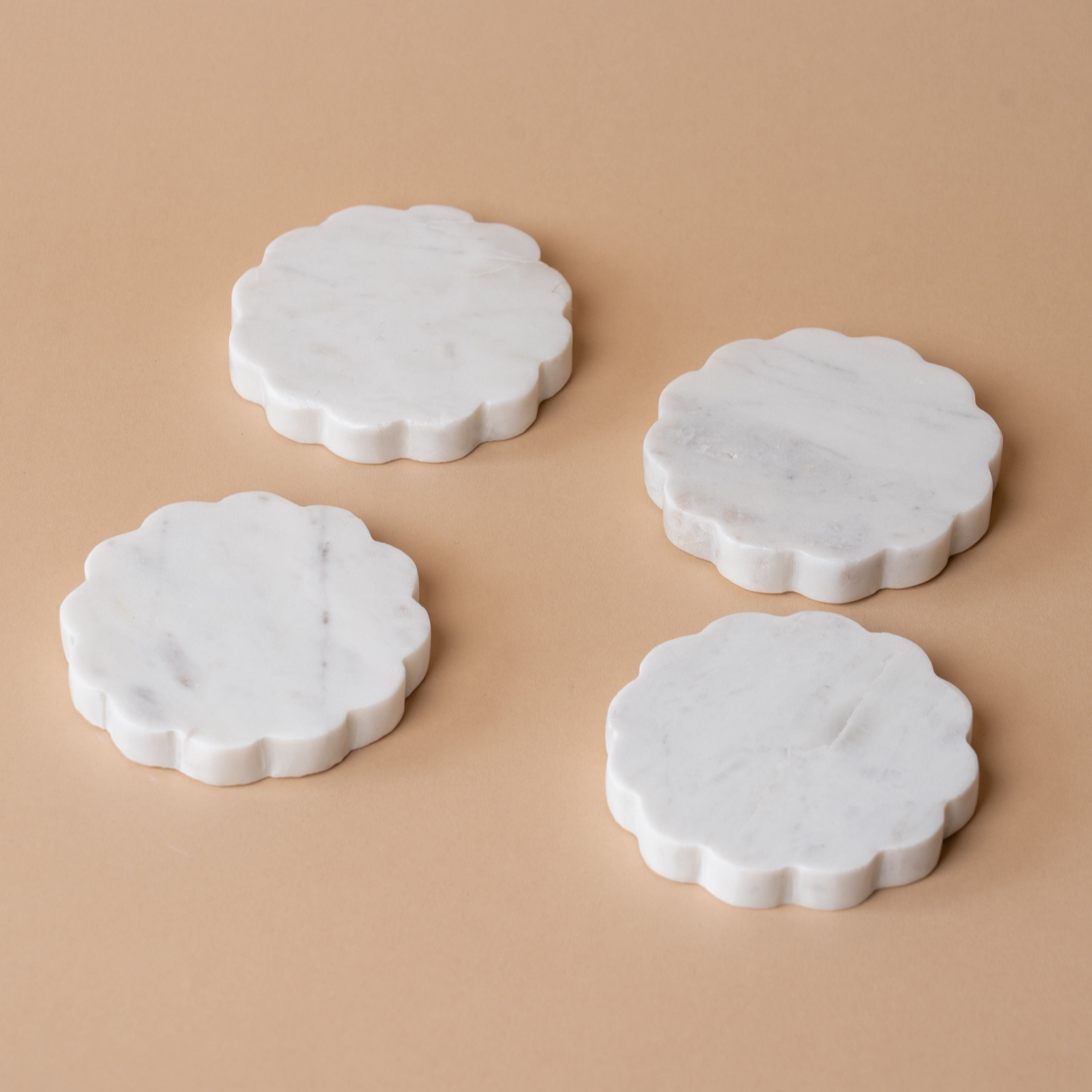 Marble Scallop Coaster Set coaster set Luxe B Co (Faire)