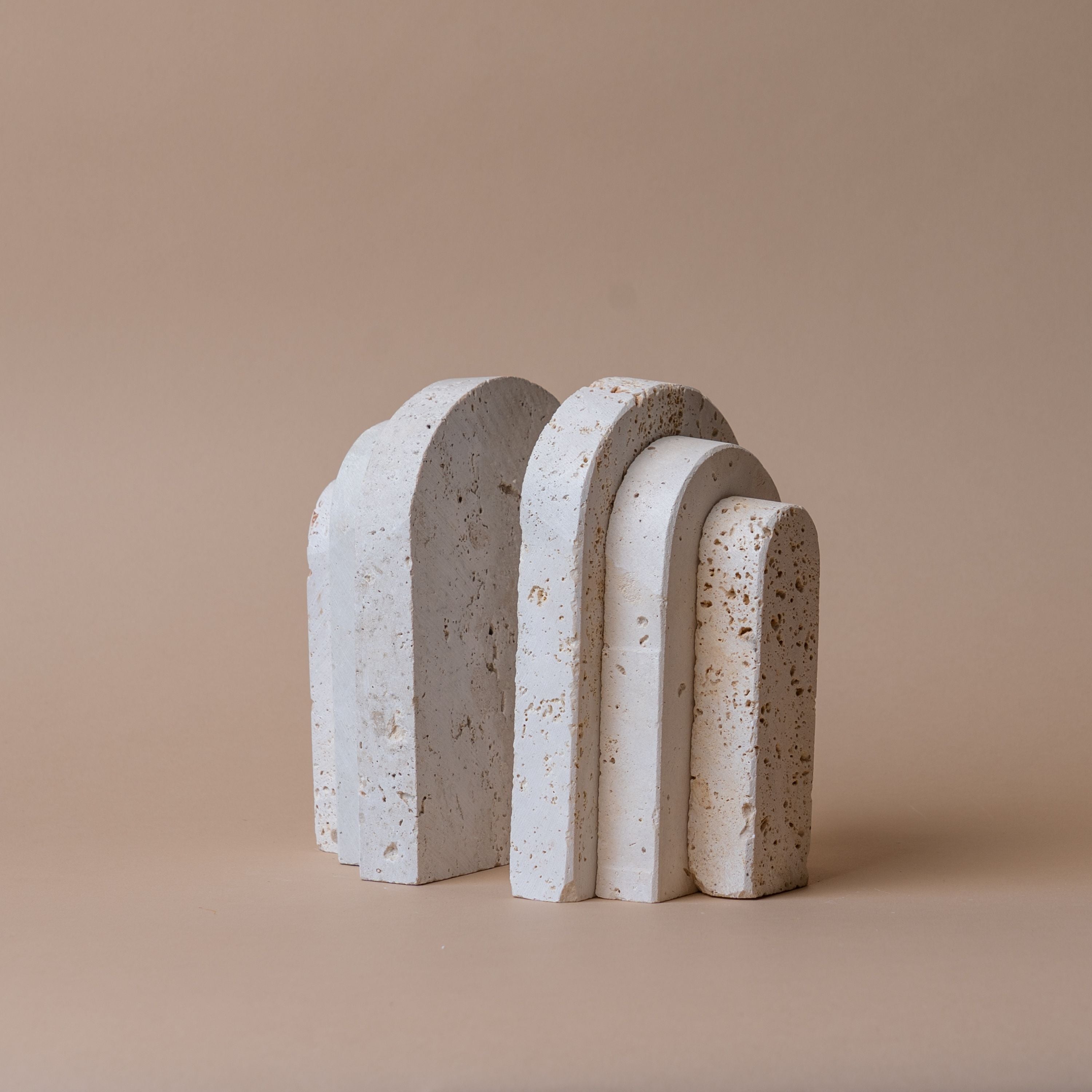Arch Travertine Bookend Set bookends Marigold Market (Faire)