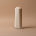 Clear Glass Pillar Candle Plate candle holder Truu Design (Faire)