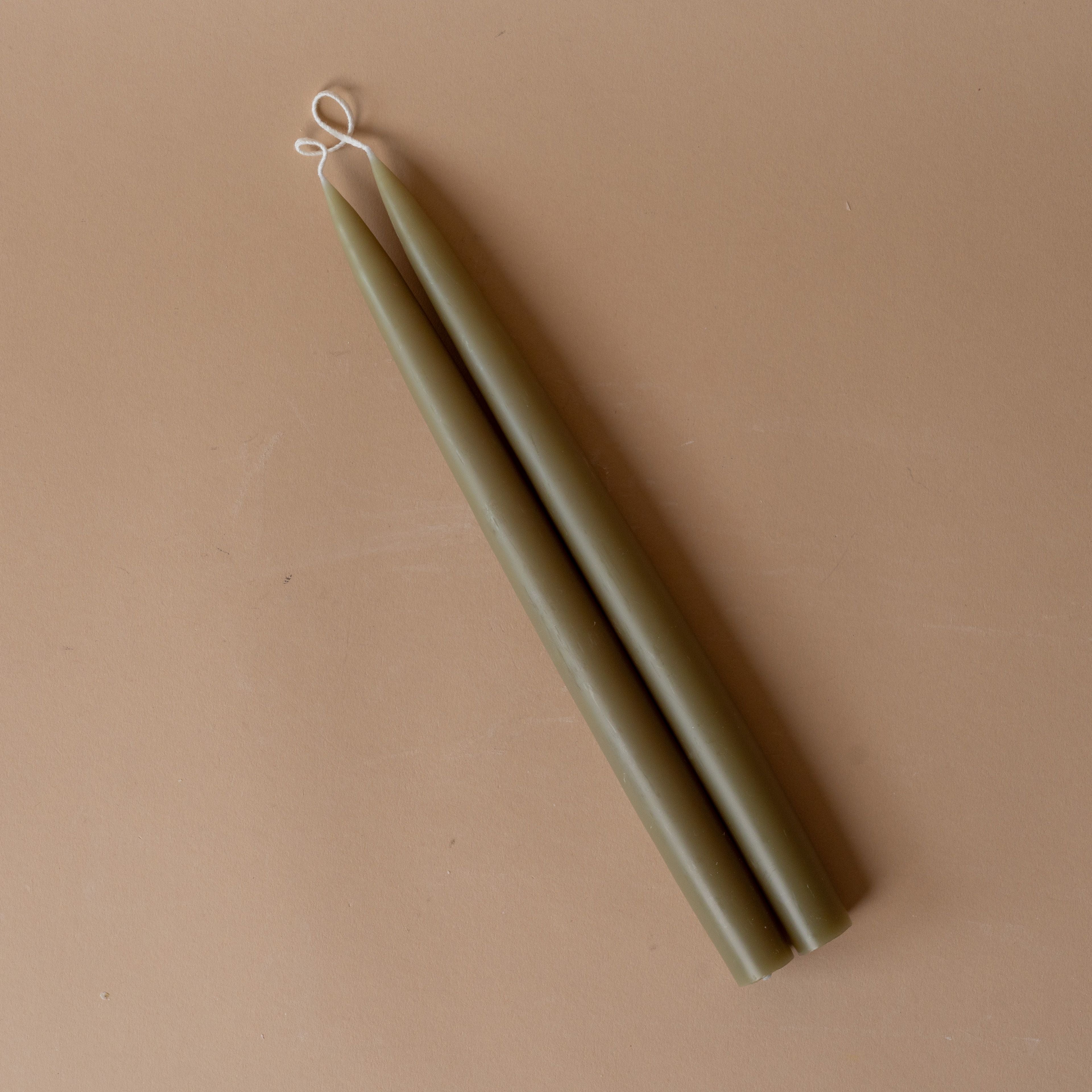 Classic 12" Taper Candles candle set Old Country Design (ShopZio) Olive