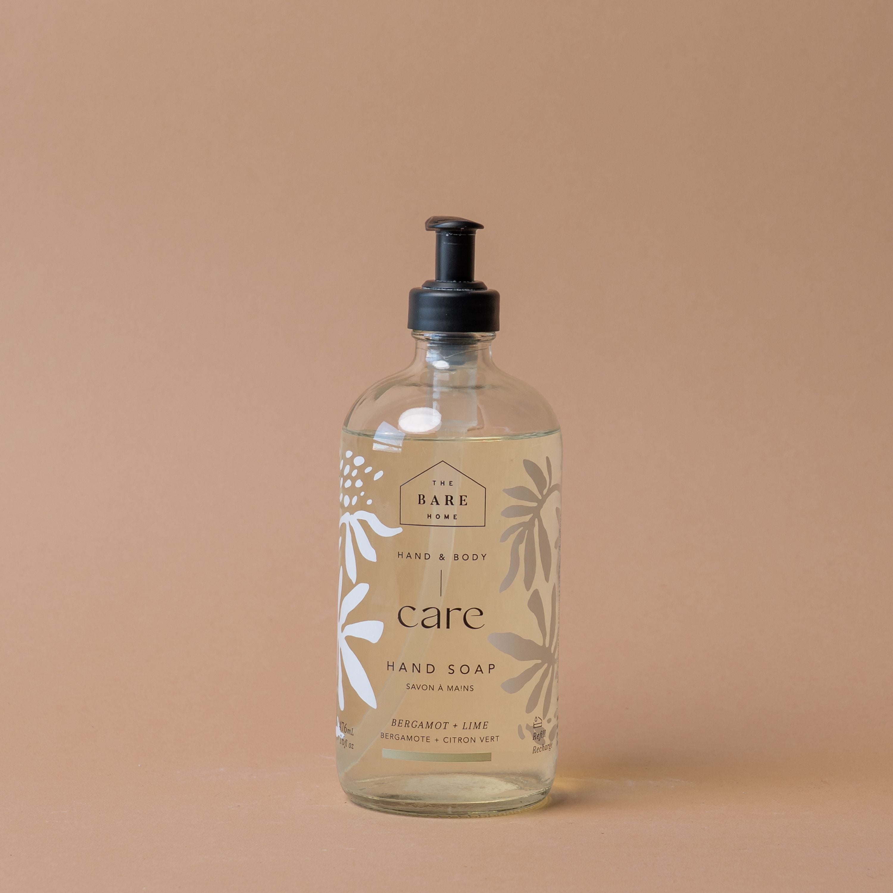 Bergamot & Lime Hand Soap In Glass Bottle hand soap The Bare Home (DYA)