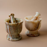 Onyx Mortar & Pestle storage jar Marigold Market (Faire)