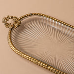 Glass Dish with Antiqued Gold Edge tray Silver Tree Home & Holiday (Faire)