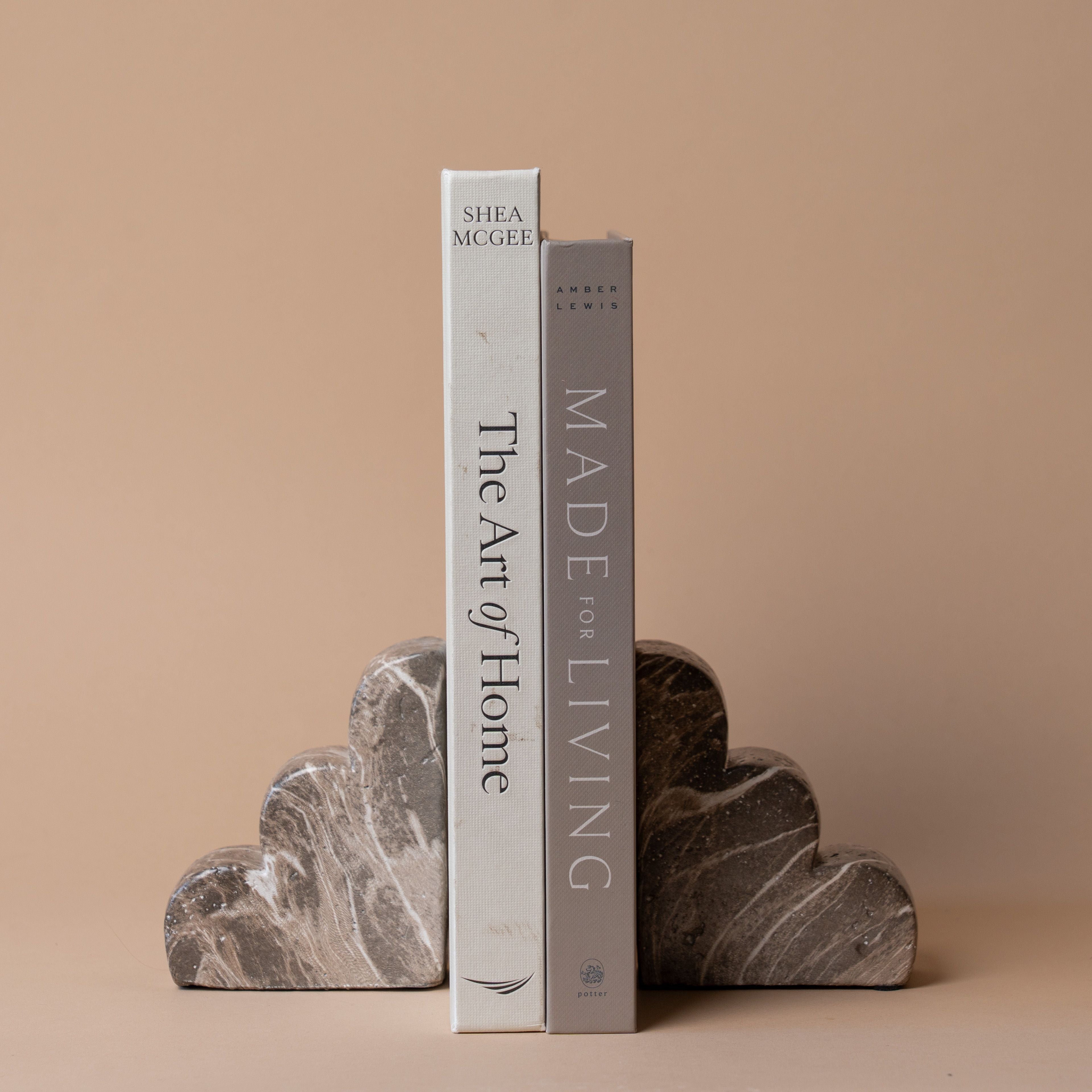Marbled Scallop Cement Bookend Set bookends Accents De Ville (ShopZio)
