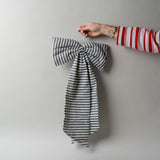Charcoal Stripe Bow