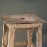 Antique Wood Stool - Rug & Weave