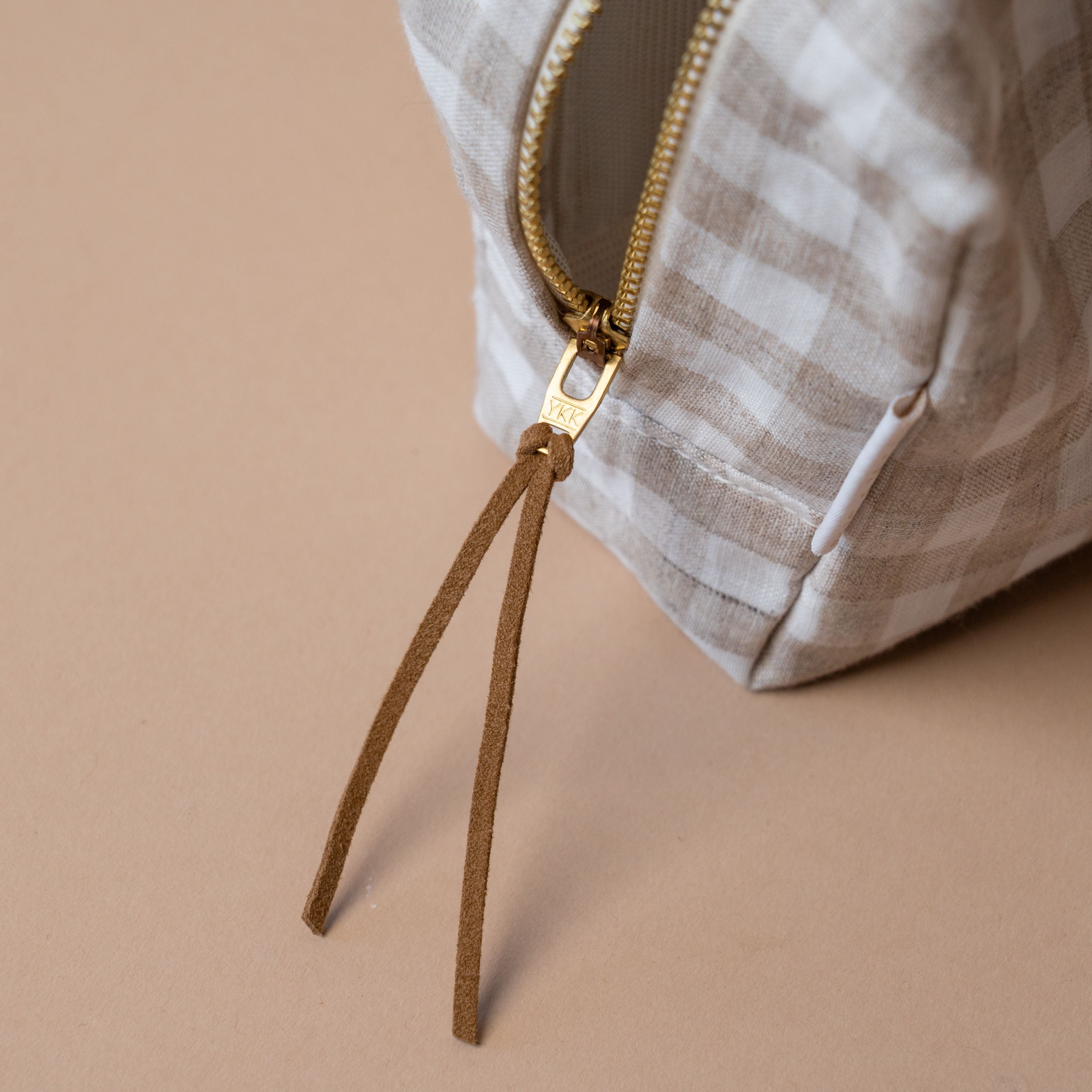 Rug & Weave made Gingham Linen Bag Toiletry Bag Rug & Weave