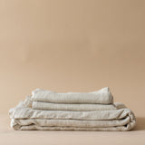 Linen Grid Print Duvet Cover Set - Beige - Rug & Weave