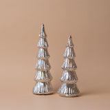 Silberner Quecksilberglas-Kiefernzapfen-Ornament
