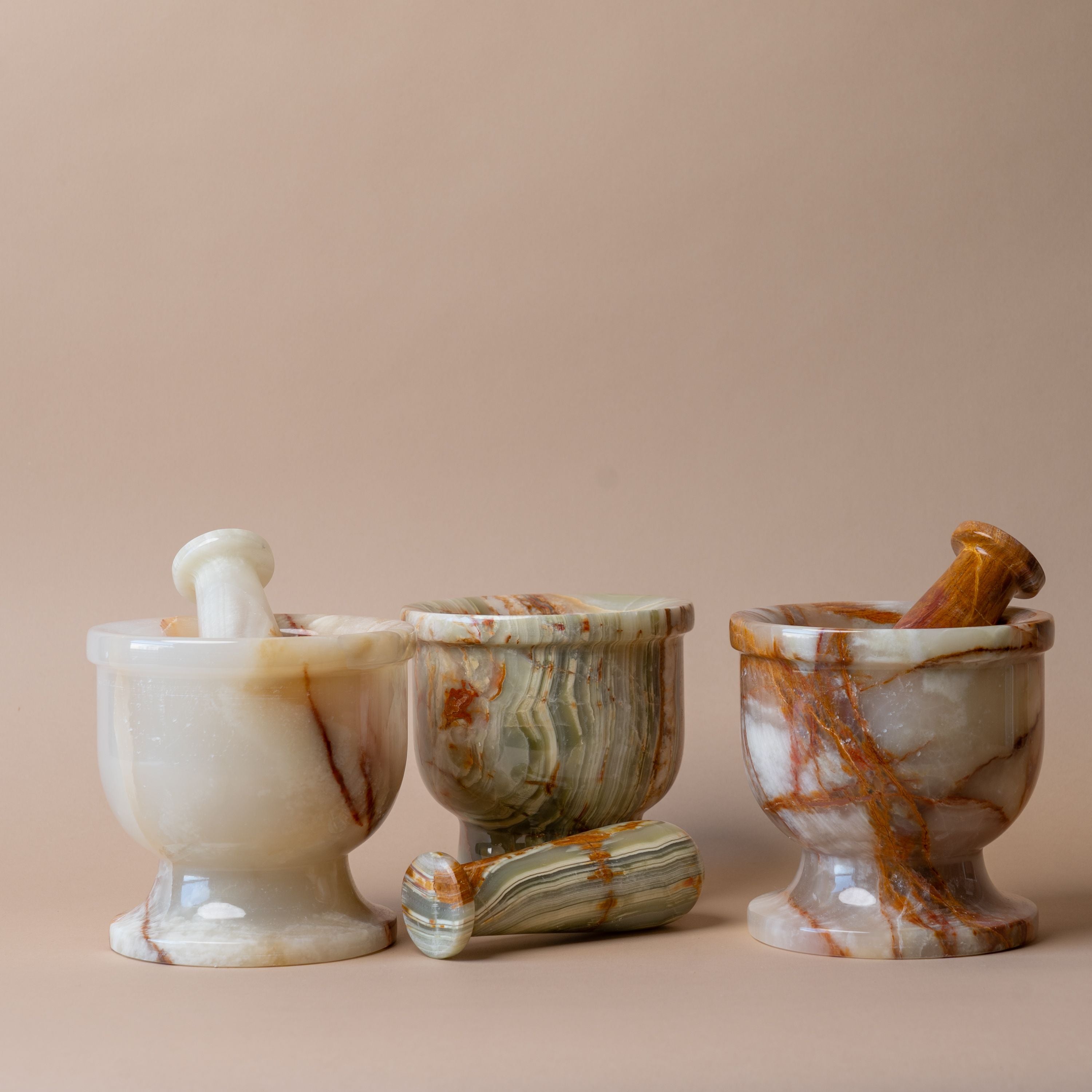 Onyx Mortar & Pestle storage jar Marigold Market (Faire)