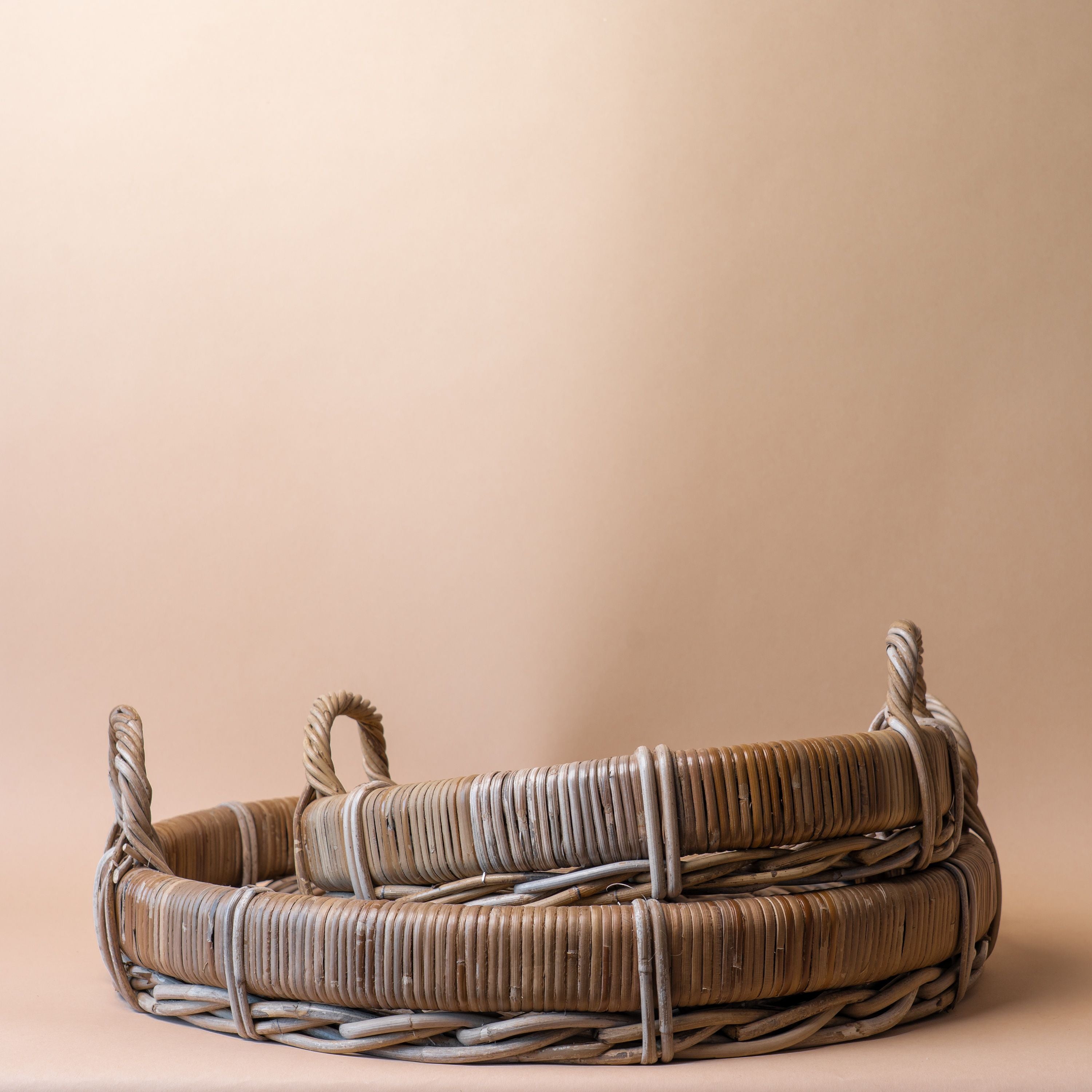 Roll Top Rattan Tray