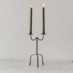 Double Arm Aged Iron Candle Holder - Rug & Weave