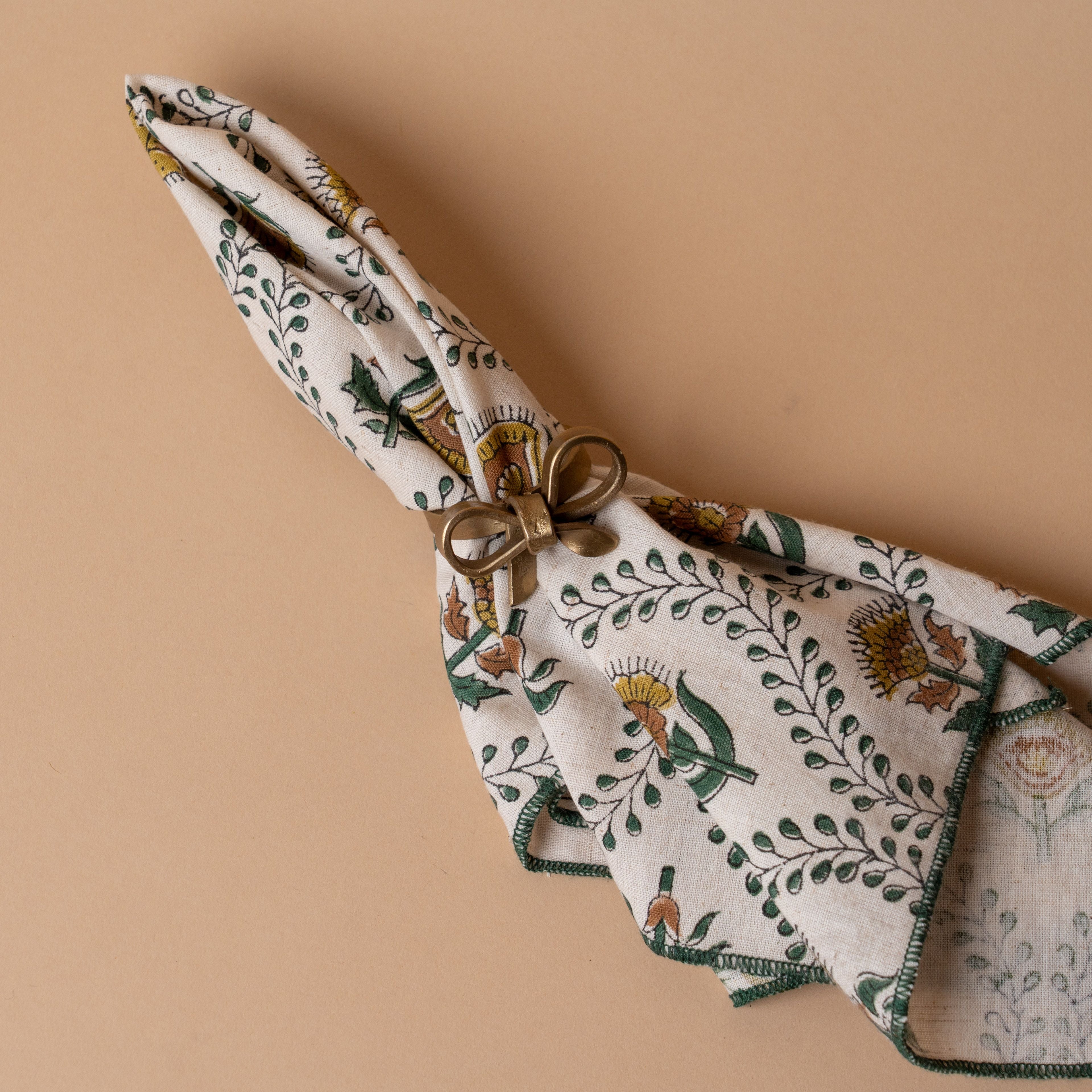 Brass Finish Bow Napkin Ring