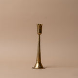 Antiqued Brass Tulip Candle Holder