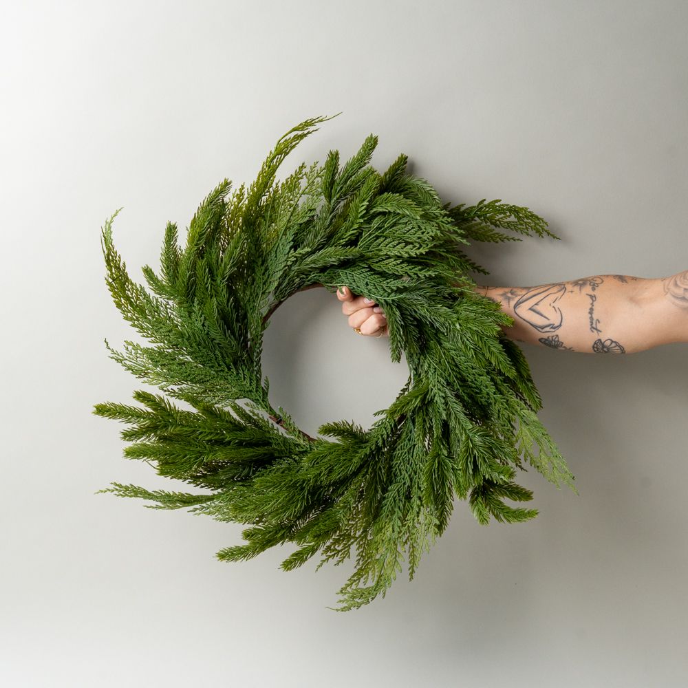 Faux Spruce & Cedar Wreath CHRISTMAS 2025 Tri W Imports