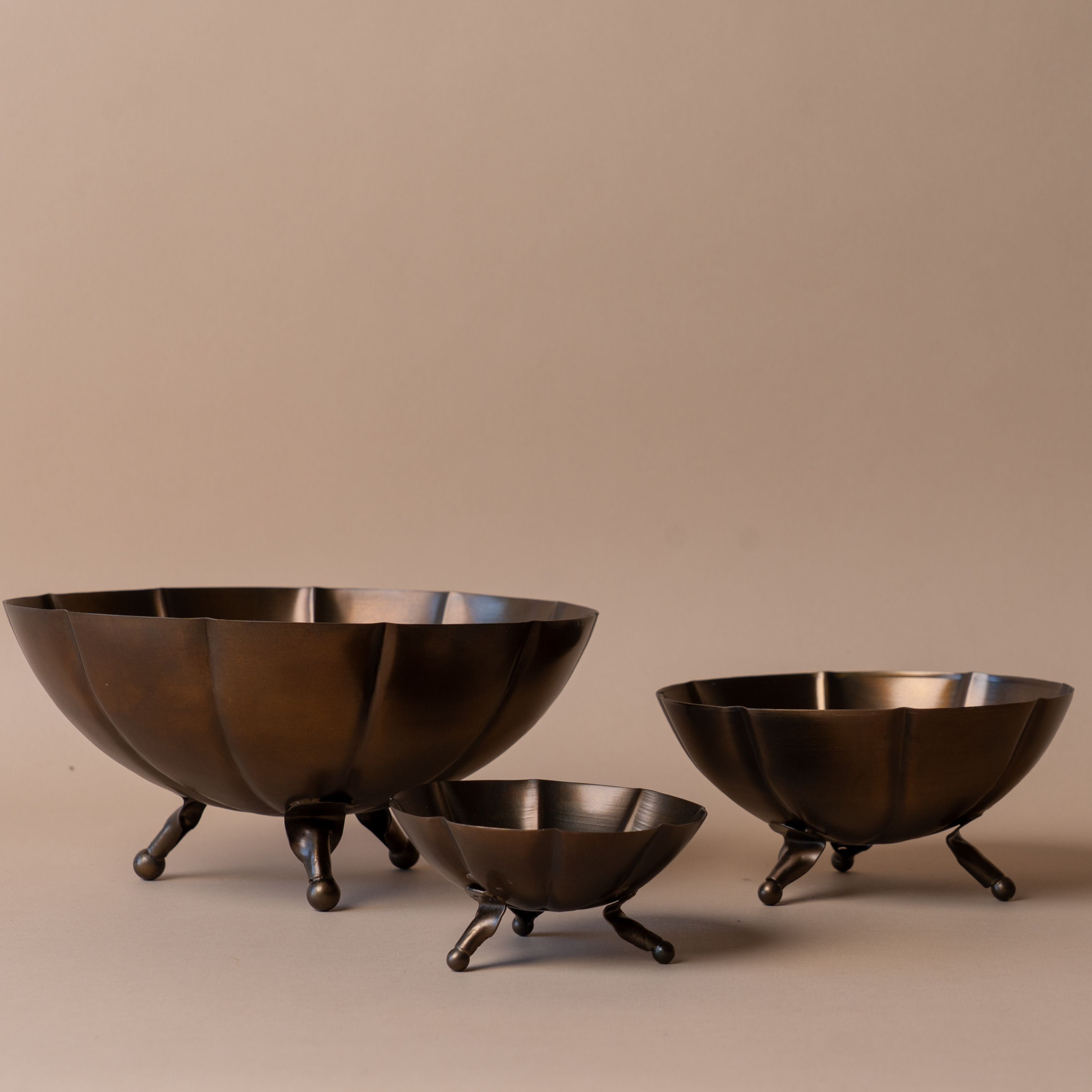 Brass Scallop Footed Bowl