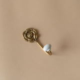 Gold Finish Rose Hook with Ceramic Detail - Rug & Weave