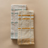 Cotton Check Dish Towel - Honey & Sage - Rug & Weave