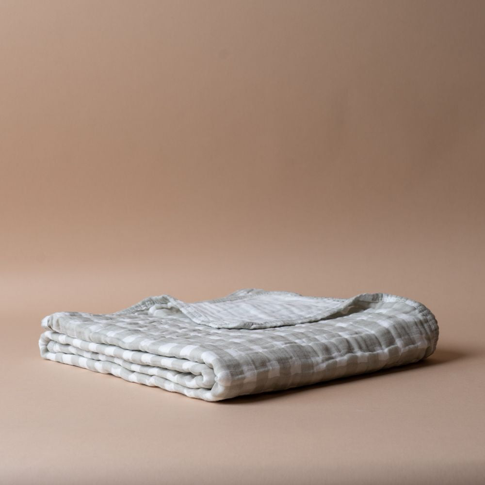 Cotton Crepe Quilt FINNBIRD - quilt Minika (Faire) Sage Gingham