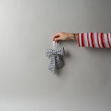 Charcoal Stripe Bow
