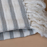 Cotton Stripe Throw Blanket with Fringe blanket Indaba