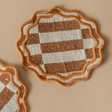 Cotton Coaster Set - Scallop Check - Rug & Weave