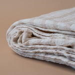 Cotton Stripe Throw Blanket with Fringe blanket Indaba Natural Stripe