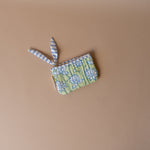 Organic Cotton Floral Pouch reusable bag Paper Mirchi (Faire) Small Green