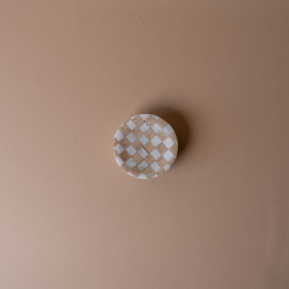 Travertine Check Soap Dish soap dish Luxe B Co (Faire)