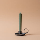 Fluted Tin Candle Holder with Handle