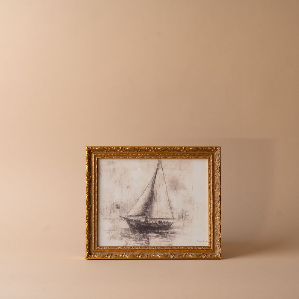 "Sailing Sketch" Framed Vintage Inspired Art Print ARTWORK - print Luxe B Co (Faire)