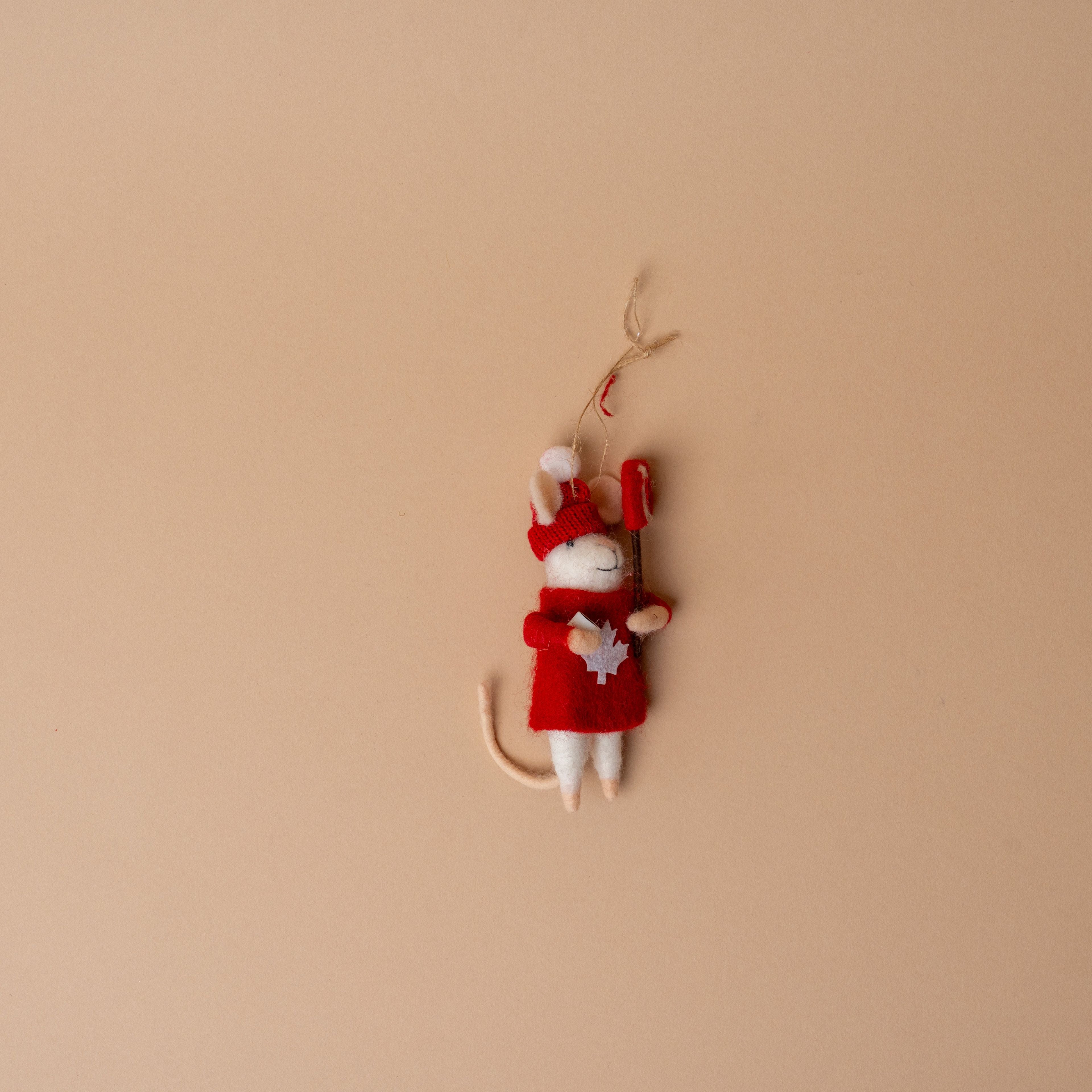 Cozy Canadian Mouse Ornament