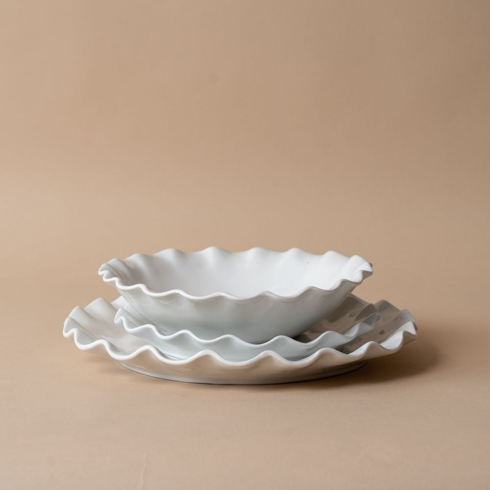 Organic Ruffle Edge Stoneware Dining Collection dinnerware Indaba