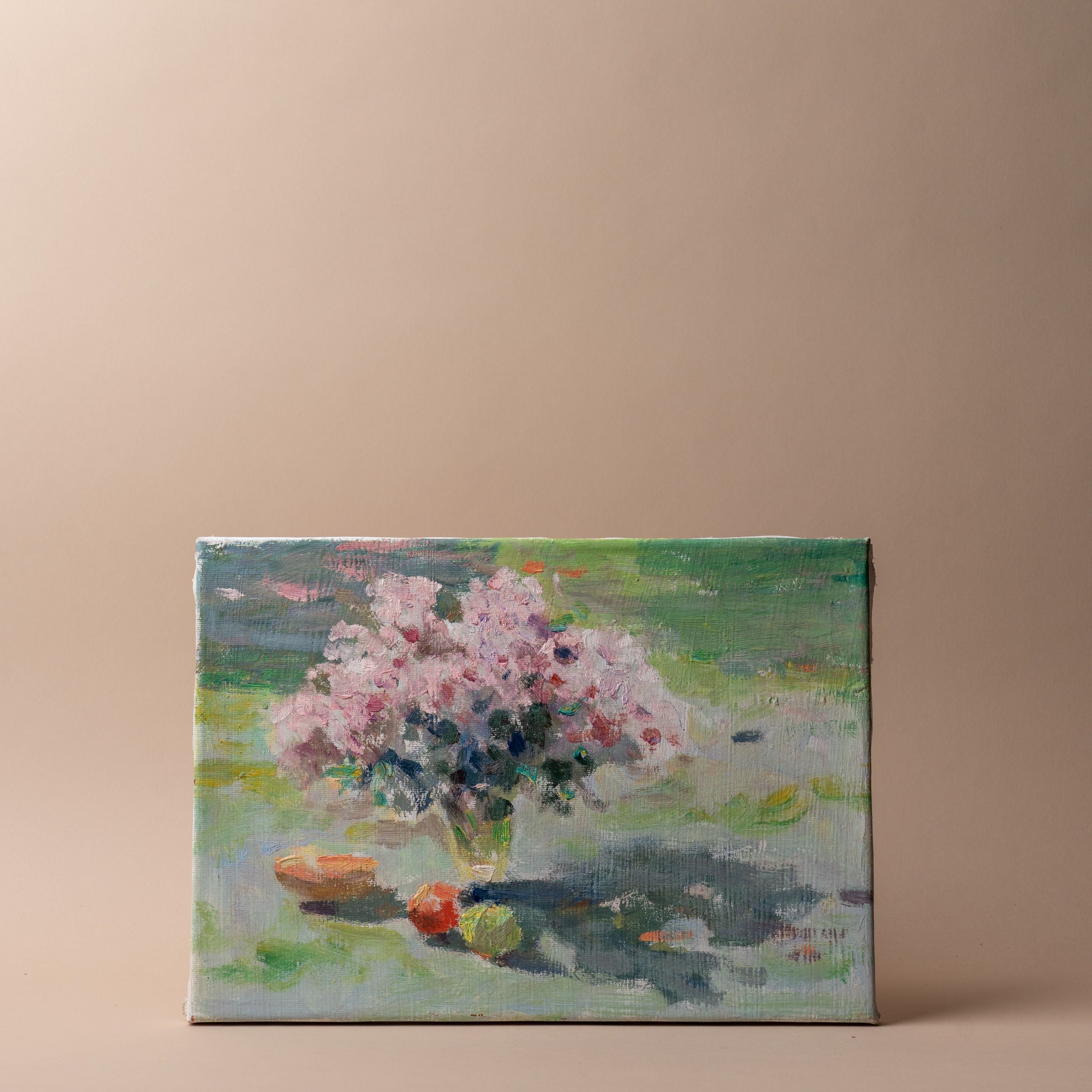 "Garden Morning" Vintage Painting ARTWORK - vintage painting Rug & Weave