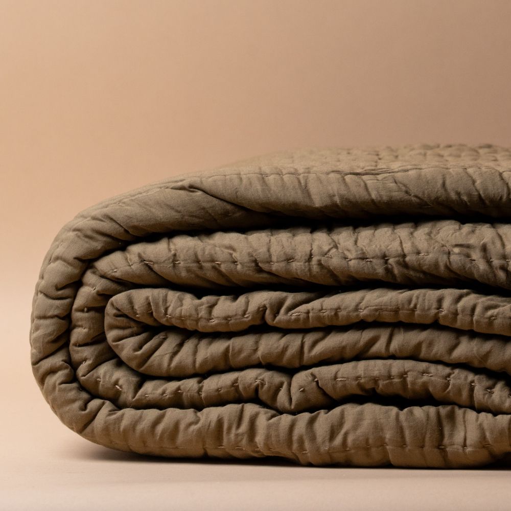 Carob Kantha Comforter blanket Indaba