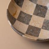 Travertine Check Bowl bowl Marigold Market (Faire)